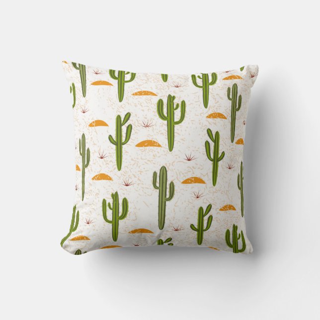 Seamless pattern, cactus, sand texture, Mexican st Cushion (Front)