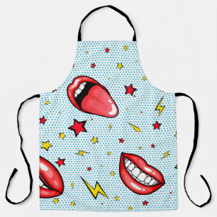 Seamless pattern cartoon comic super speech bubble apron