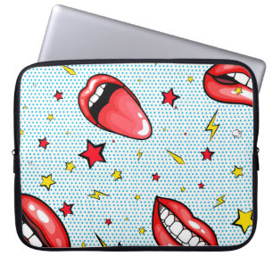 Seamless pattern cartoon comic super speech bubble laptop sleeve