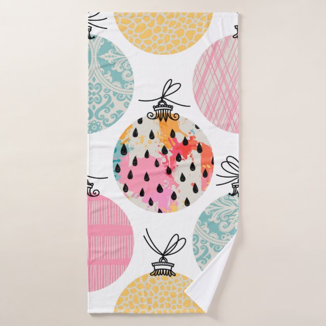 Seamless pattern. Christmas Decor.  Bath Towel (Bath Towel)