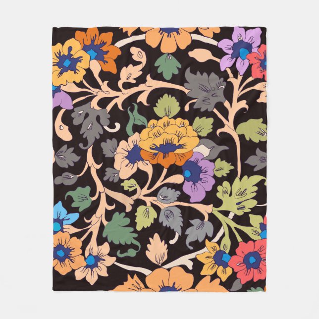 seamless pattern. classic islamic floral ornament. fleece blanket (Front)