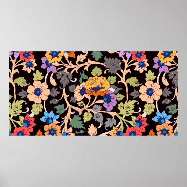 seamless pattern. classic islamic floral ornament. poster (Front)