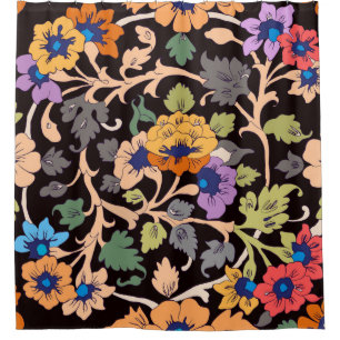 seamless pattern. classic islamic floral ornament. shower curtain