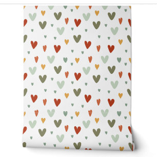 Seamless pattern colorful pastel hearts wallpaper