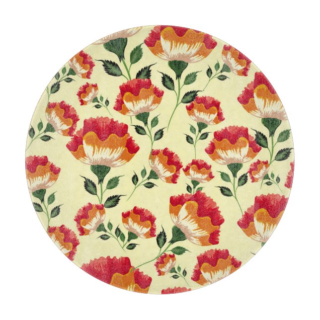 Seamless pattern, colourful flower decoration. cutting board (Front)