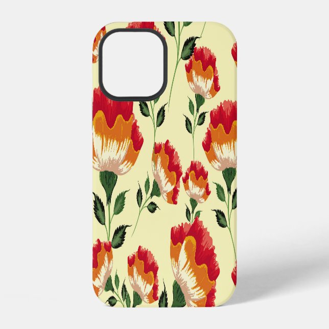 Seamless pattern, colourful flower decoration. iPhone case (Back)