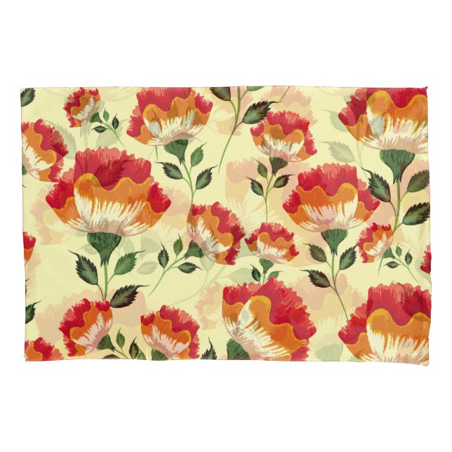 Seamless pattern, colourful flower decoration. pillowcase (Front)