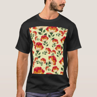 Seamless pattern, colourful flower decoration. T-Shirt