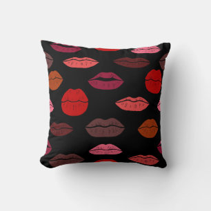 Seamless pattern colourful lips cushion