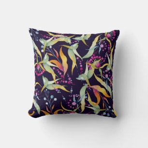 seamless pattern consisting of various plants, flo cushion