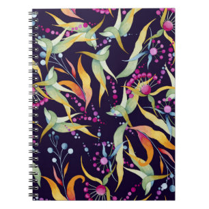 seamless pattern consisting of various plants, flo notebook