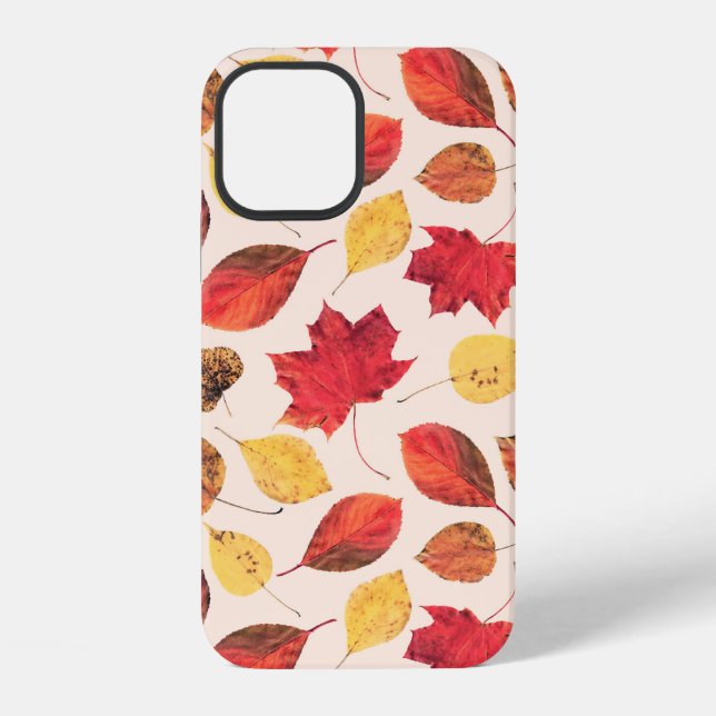Seamless pattern created from real isolated leaves iPhone case (Back)