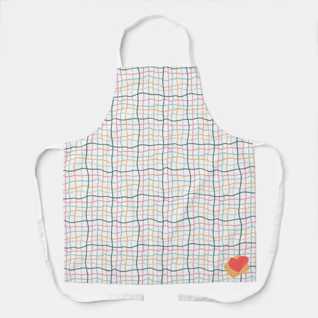 Seamless Pattern Crossing Doodle Lines Apron (Front)
