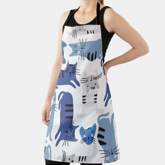 Seamless Pattern Cute Cats Apron