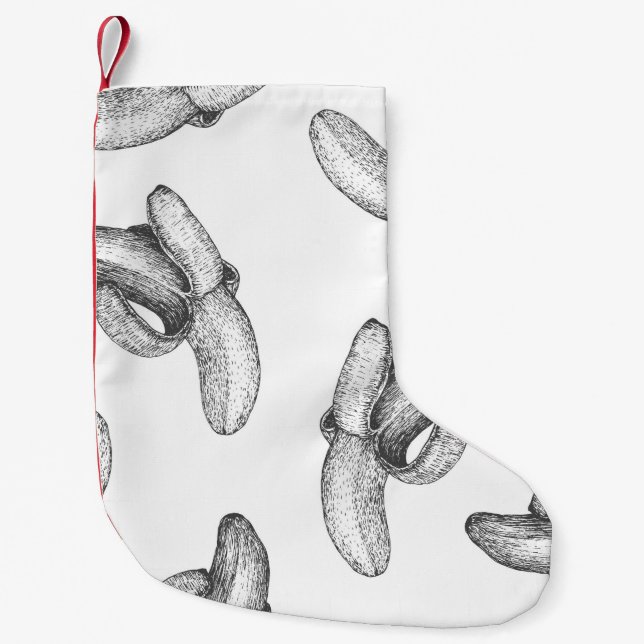 Seamless pattern design or background with banana. small christmas stocking (Front)