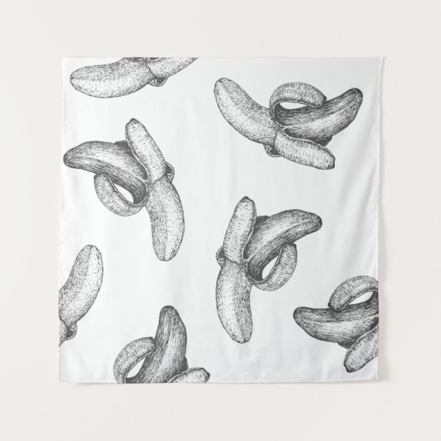 Seamless pattern design or background with banana. tapestry (Front)