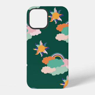 Seamless pattern design with colourful clouds and  iPhone 12 case