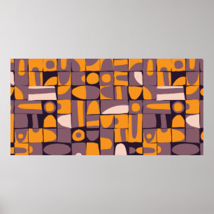 Seamless pattern design with sloppy geometric shap poster