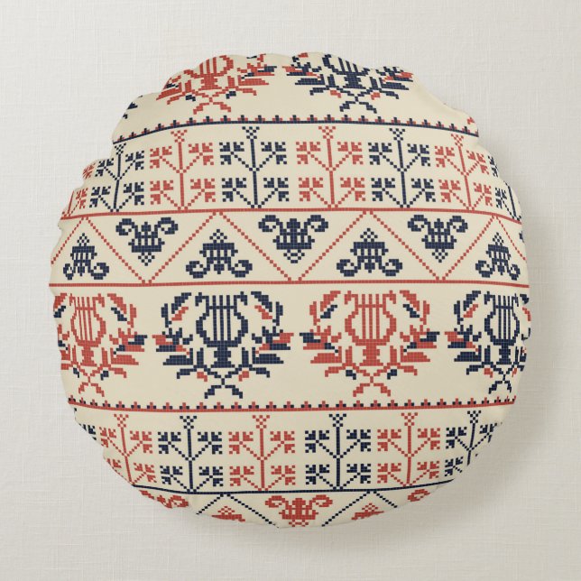 Seamless pattern design with traditional Palestini Round Cushion (Front)
