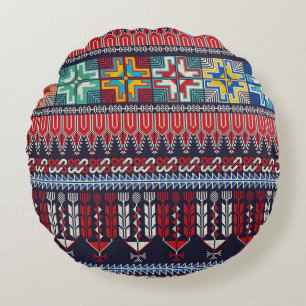 Seamless pattern design with traditional Palestini Round Cushion