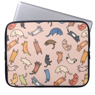 Seamless pattern doodle cats,illustration laptop sleeve