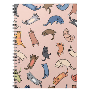 Seamless pattern doodle cats,illustration notebook