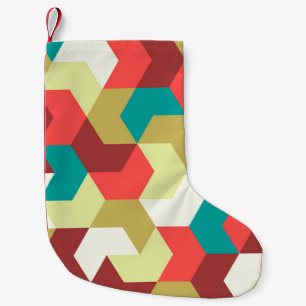 Seamless pattern. Endless background of geometric  Small Christmas Stocking