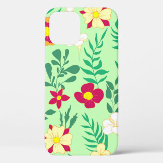 Seamless pattern flower and leaveshome decor, back iPhone 12 case