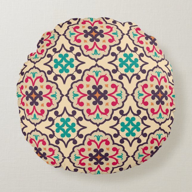 Seamless pattern from RETRO. Round Cushion (Front)