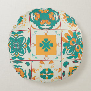 Seamless pattern from the 9 arabic tilesabstract,a round cushion