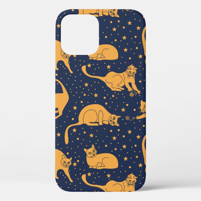 Seamless pattern, funny cats in everyday poses, pl Case-Mate iPhone case (Back)