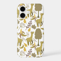 Seamless pattern Giraffe yellow white background