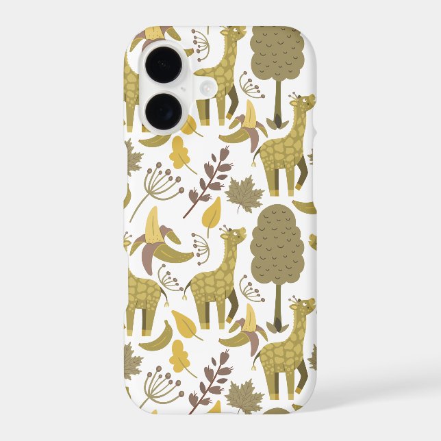 Seamless pattern Giraffe yellow white background (Back)