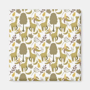 Seamless pattern Giraffe yellow white background Magnet