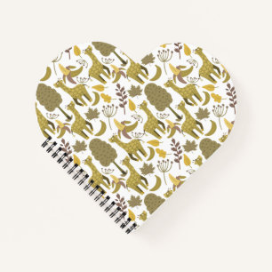 Seamless pattern Giraffe yellow white background Notebook