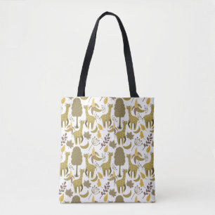 Seamless pattern Giraffe yellow white background Tote Bag