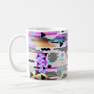 Seamless Pattern Glitch Design. Cyberpunk Digital Coffee Mug