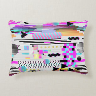 Seamless Pattern Glitch Design. Cyberpunk Digital Decorative Cushion