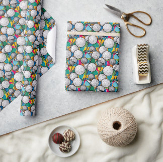 Seamless Pattern Golf Sports Wrapping Paper