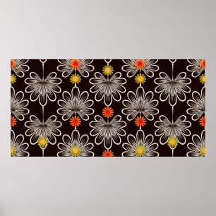 Seamless pattern graphic ornament. Floral stylish Poster