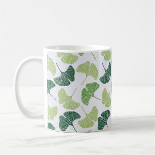 Seamless pattern Green ginkgo biloba Coffee Mug