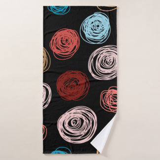 Seamless pattern hand drawn abstract dots. Backgro Bath Towel