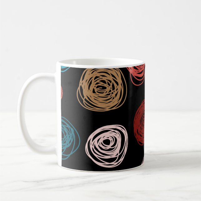 Seamless pattern hand drawn abstract dots. Backgro Coffee Mug (Left)