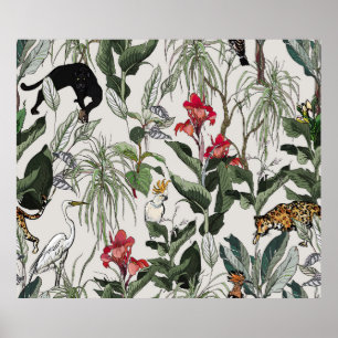 Seamless Pattern Hand Drawn Botanical Illustration Poster