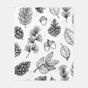 Seamless pattern. Hand vintage illustrations Fleece Blanket