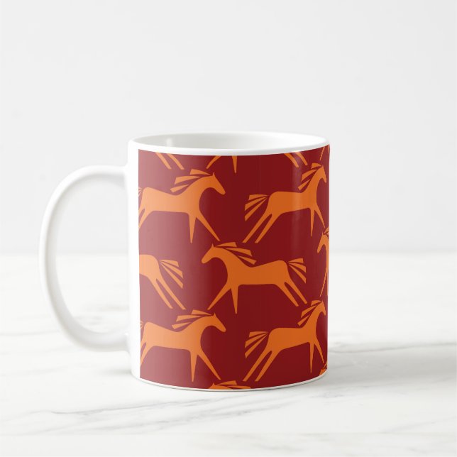 Seamless pattern horses coffee mug (Left)