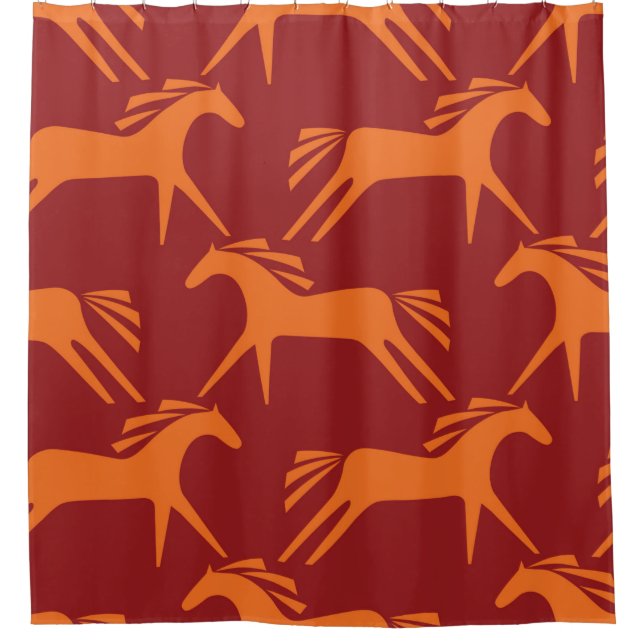 Seamless pattern horses shower curtain (Front)
