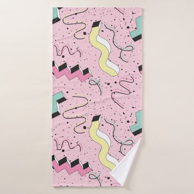 Seamless pattern in bright abstract retro style bath towel (Bath Towel)