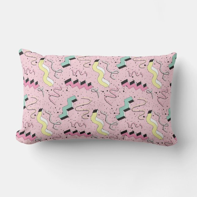 Seamless pattern in bright abstract retro style lumbar cushion (Front)
