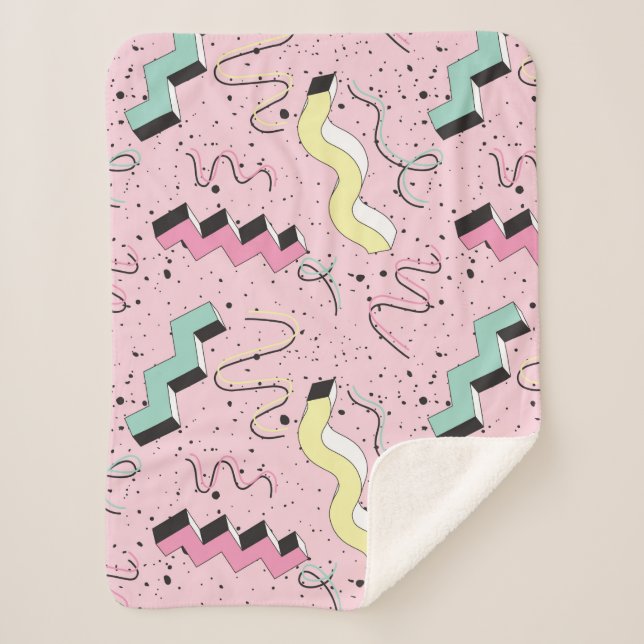 Seamless pattern in bright abstract retro style sherpa blanket (Front)